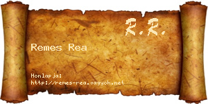 Remes Rea névjegykártya